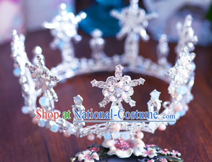 Baroque Style Hair Jewelry Accessories Bride Crystal Round Royal Crown Princess Imperial Crown for Women