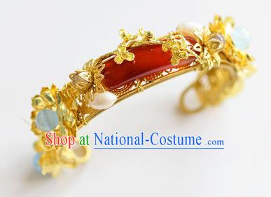 Top Grade Handmade Jewelry Accessories Chinese Ancient Bride Agate Bracelet Hanfu Bangle for Women