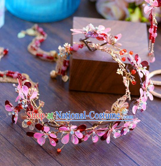 Top Grade Handmade Hair Accessories Chinese Bride Flowers Hair Clasp Garland for Women