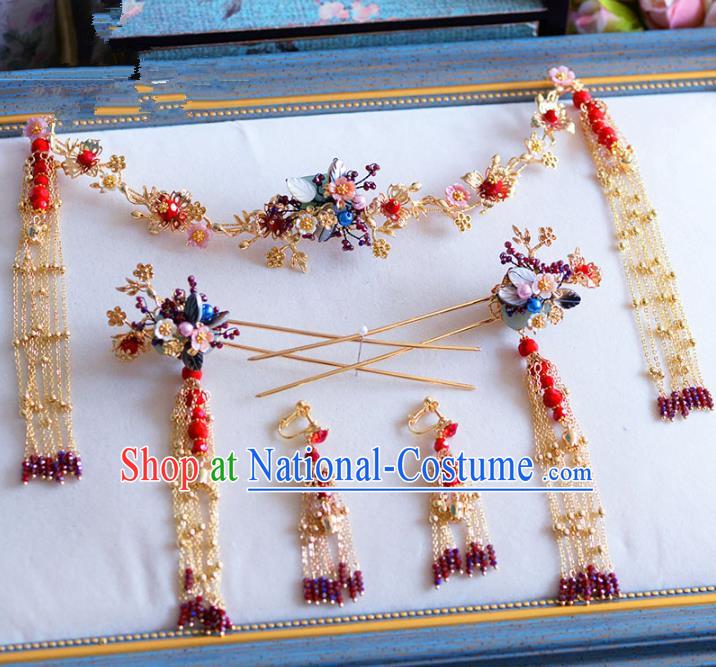 Chinese Ancient Handmade Palace Hair Accessories Hair Clasp Traditional Hairpins Complete Set for Women