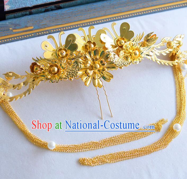 Chinese Ancient Hair Jewelry Accessories Hairpins Headwear Headdress Royal Crown for Women