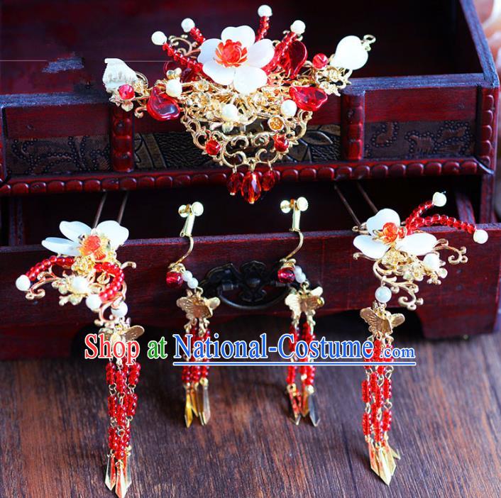 Chinese Ancient Handmade Palace Tassel Hair Clips Hair Accessories Traditional Hairpins Complete Set for Women