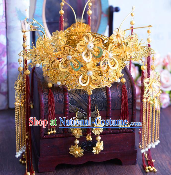 Chinese Ancient Hair Jewelry Accessories Hairpins Headwear Headdress Royal Crown for Women