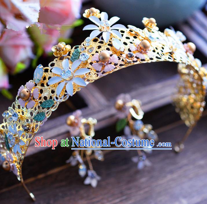 Top Grade Handmade Baroque Hair Accessories Bride Royal Crown Headwear for Women