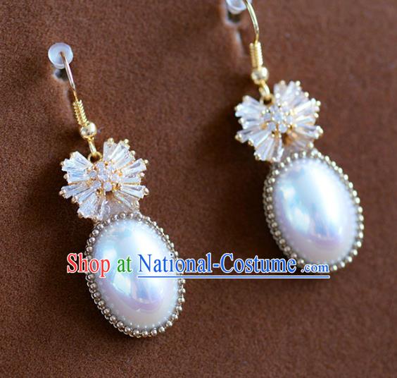 Top Grade Handmade Wedding Earrings Accessories Bride Pearl Eardrop for Women