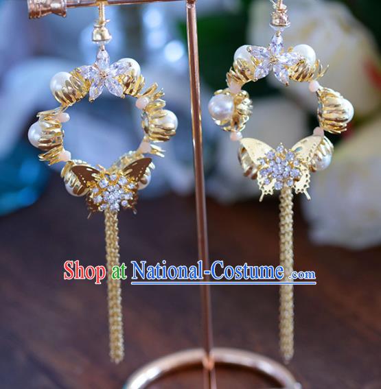 Top Grade Handmade Wedding Earrings Accessories Bride Pearls Eardrop for Women