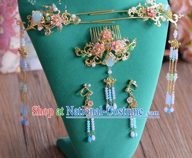 Ancient Chinese Handmade Traditional Hair Accessories Hairpins Hair Combs Complete Set for Women