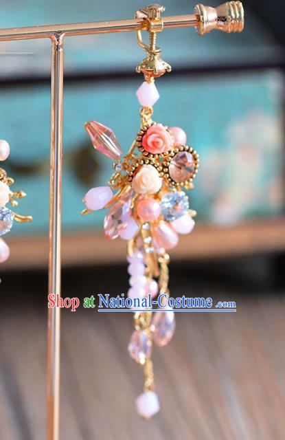 Top Grade Chinese Handmade Wedding Earrings Accessories Bride Pearls Eardrop for Women