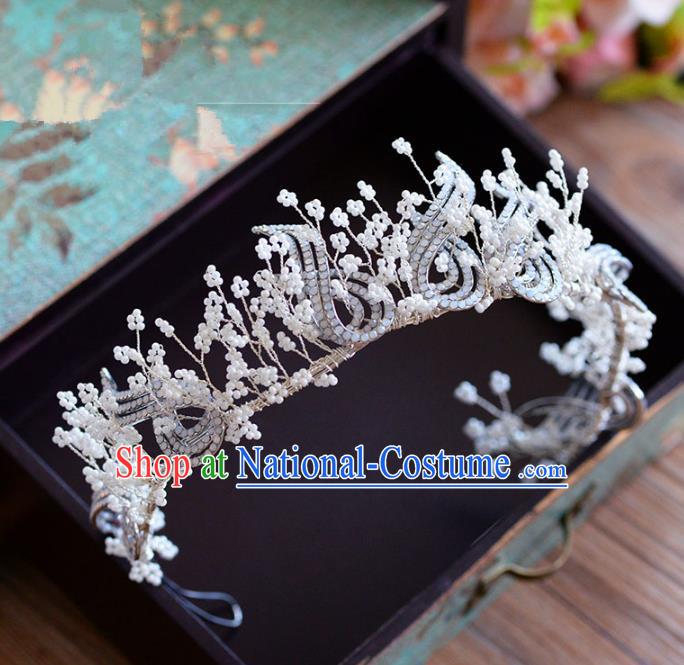 Top Grade Handmade Hair Accessories Baroque Bride Royal Crown Headwear for Women