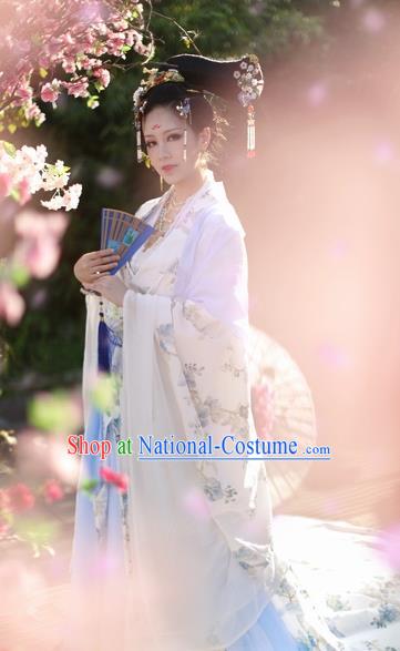 Chinese Ancient Palace Lady Hanfu Han Dynasty Imperial Concubine Queen Embroidered Historical Costumes for Women