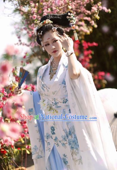 Chinese Ancient Palace Lady Hanfu Han Dynasty Imperial Concubine Queen Embroidered Historical Costumes for Women