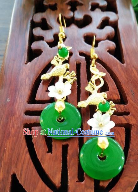 Top Grade Chinese Handmade Wedding Accessories Hanfu Peace Buckle Earrings for Women