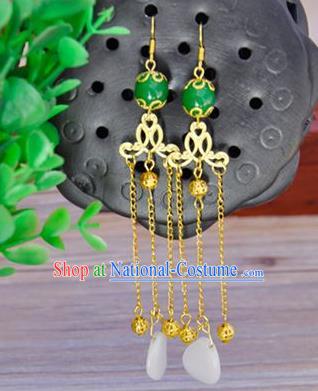 Top Grade Chinese Handmade Wedding Accessories Tassel Eardrop Hanfu Palace Earrings for Women