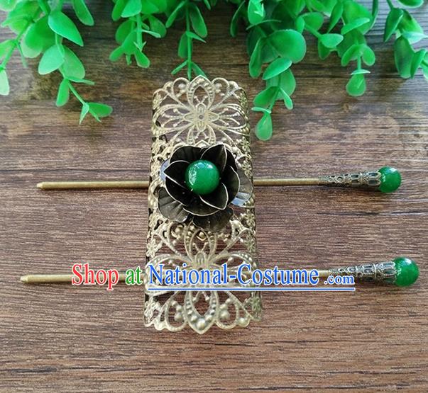 Handmade China Ancient Nobility Childe Hair Accessories Swordsman Bronze Hairdo Crown for Men