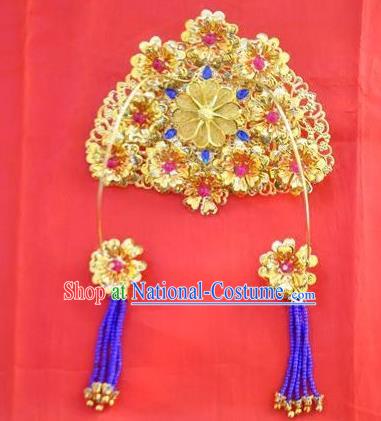 Ancient Chinese Handmade Hair Accessories Classical Hairpins Bride Phoenix Coronet for Women