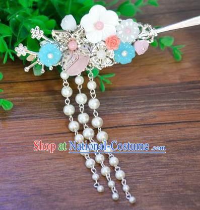 Ancient Chinese Handmade Hair Accessories Classical Palace Hairpins Tassel Step Shake for Women