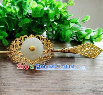 Handmade China Ancient Prince Hair Accessories Swordsman Jade Hairdo Crown for Men