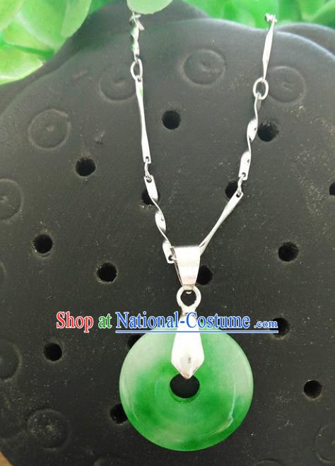 Chinese Ancient Handmade Jade Longevity Lock Jewelry Accessories Necklace for Women