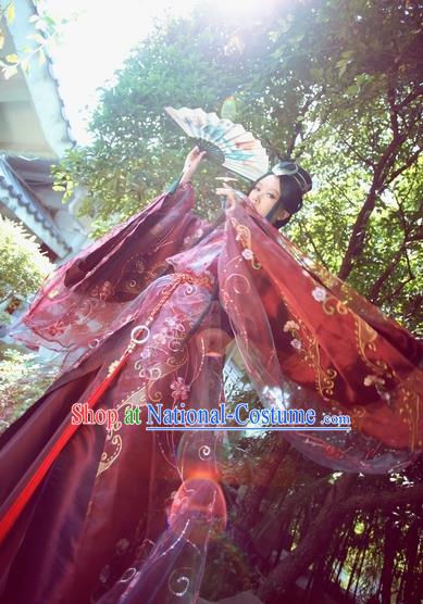 Chinese Ancient Palace Lady Hanfu Han Dynasty Imperial Concubine Queen Embroidered Historical Costumes for Women