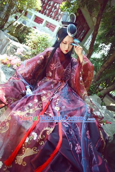 Chinese Ancient Palace Lady Hanfu Han Dynasty Imperial Concubine Queen Embroidered Historical Costumes for Women