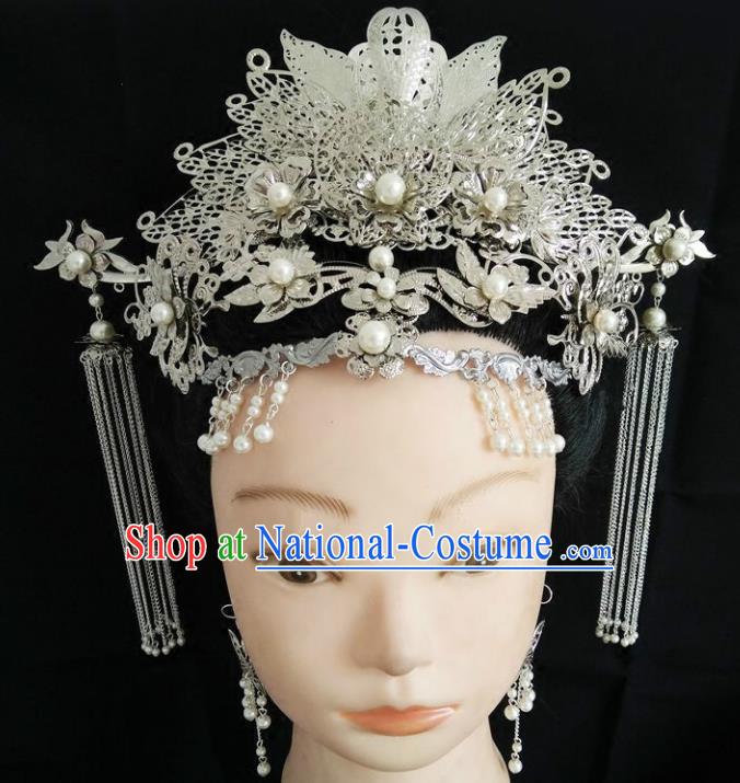 Chinese Ancient Hair Accessories Hanfu Hairpins Handmade Phoenix Coronet Hair Clip for Women