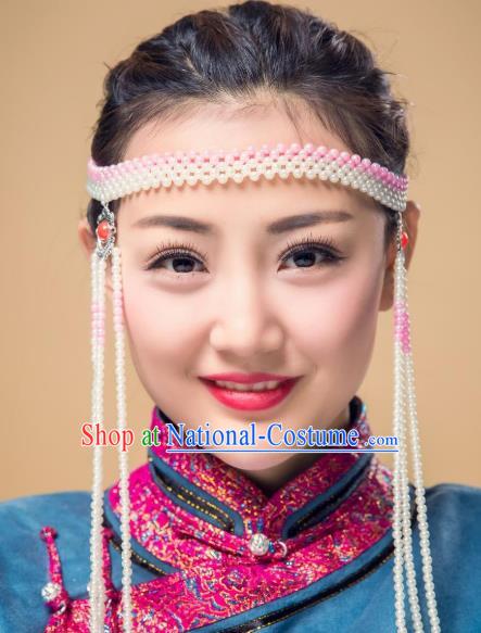 Traditional Chinese Folk Dance Tassel Hair Accessories, Mongolian Minority Hair Jewelry Dance Headwear for Women