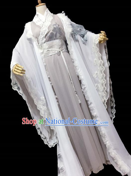 Chinese Ancient Swordsman Hanfu Han Dynasty Imperial Concubine Queen Embroidered Historical Costumes