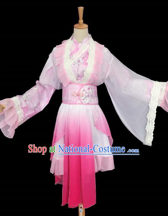 Chinese Ancient Cosplay Swordswoman Costume Traditional Song Dynasty Princess Pink Hanfu Dress for Women