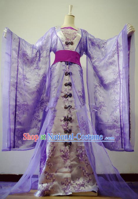 Chinese Ancient Cosplay Imperial Consort Costume Traditional Song Dynasty Princess Purple Hanfu Dress for Women