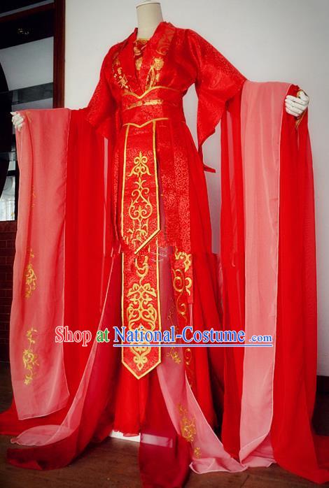 Chinese Ancient Swordsman Hanfu Han Dynasty Imperial Concubine Queen Embroidered Historical Costumes