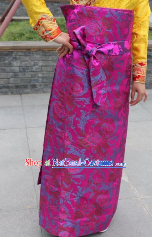 Traditional Chinese Zang Nationality Dance Costume China Tibetan Minority Enthic Clothing