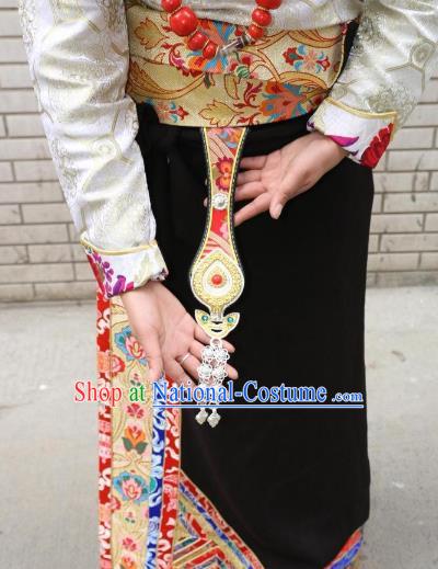 Chinese Zang Nationality Handmade Waist Accessories Tibetan Minority Enthic Waistband for Women