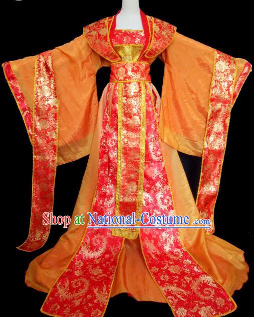 Chinese Ancient Cosplay Imperial Empress Red Hanfu Dress Traditional Tang Dynasty Queen Embroidered Costume for Women