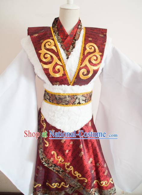 Chinese Ancient Swordsman Hanfu Han Dynasty Imperial Concubine Queen Embroidered Historical Costumes