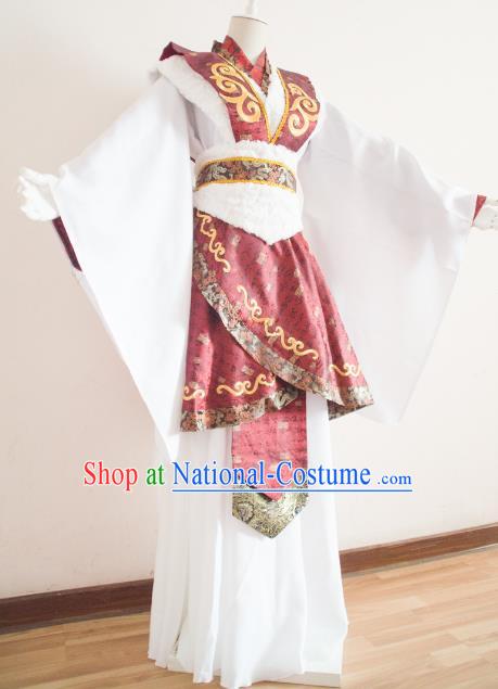 Chinese Ancient Swordsman Hanfu Han Dynasty Imperial Concubine Queen Embroidered Historical Costumes