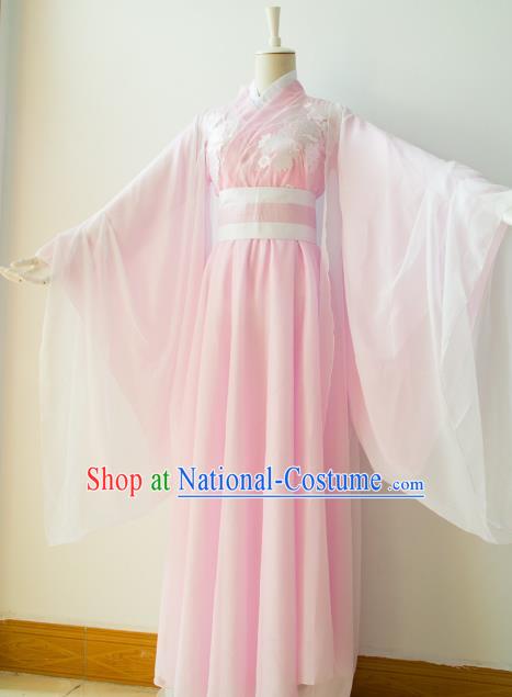 Chinese Traditional Han Dynasty Princess Pink Hanfu Dress Ancient Cosplay Imperial Consort Costume for Women