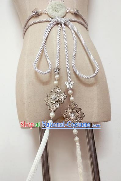 Chinese Ancient Handmade Jade Waist Accessories Hanfu Waist Strap Waistband for Women