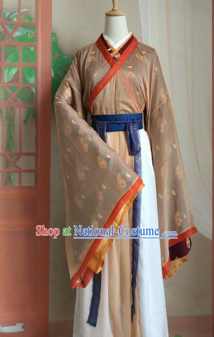 Chinese Traditional Ancient Nobility Lady Hanfu Dress Jin Dynasty Swordswoman Embroidered Costumes for Women