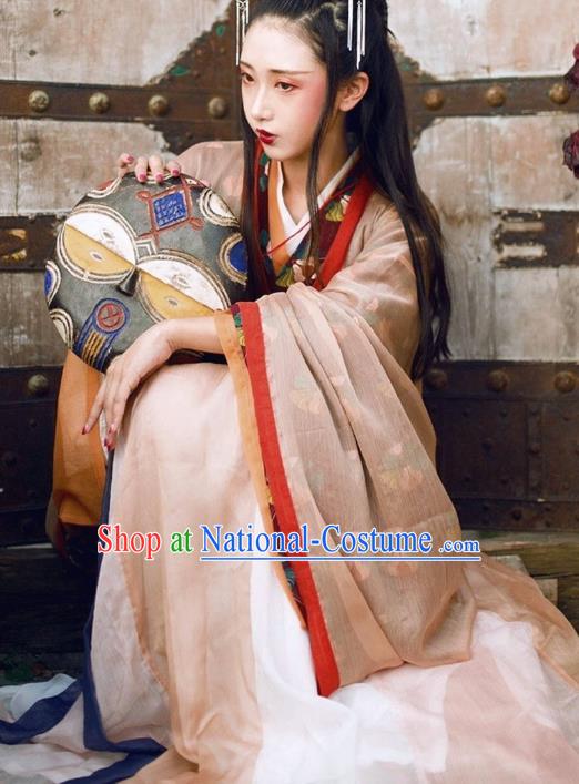 Chinese Ancient Palace Lady Hanfu Han Dynasty Imperial Concubine Queen Embroidered Historical Costumes