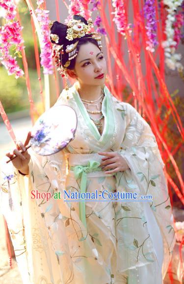 Chinese Ancient Palace Lady Hanfu Han Dynasty Imperial Concubine Queen Embroidered Historical Costumes for Women