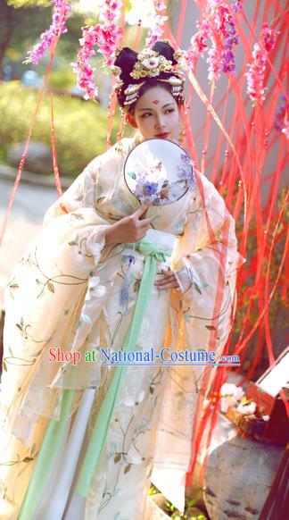 Chinese Ancient Palace Lady Hanfu Han Dynasty Imperial Concubine Queen Embroidered Historical Costumes for Women