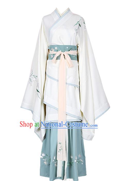 Chinese Ancient Palace Lady Hanfu Han Dynasty Imperial Concubine Queen Embroidered Historical Costumes