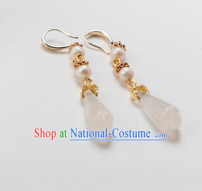 Chinese Ancient Handmade Jewelry Accessories Hanfu Magnolia Earrings for Women