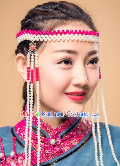 Chinese Traditional Ethnic Tassel Hair Accessories, Mongolian Minority Folk Dance Headwear for Women