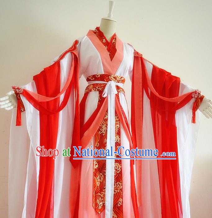 Chinese Ancient Palace Lady Hanfu Han Dynasty Imperial Concubine Queen Embroidered Historical Costumes