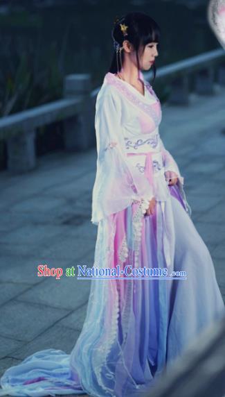 Chinese Ancient Palace Lady Hanfu Han Dynasty Imperial Concubine Queen Embroidered Historical Costumes