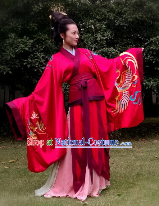 Chinese Ancient Palace Queen Costumes Traditional Han Dynasty Imperial Empress Embroidered Hanfu Dress for Women