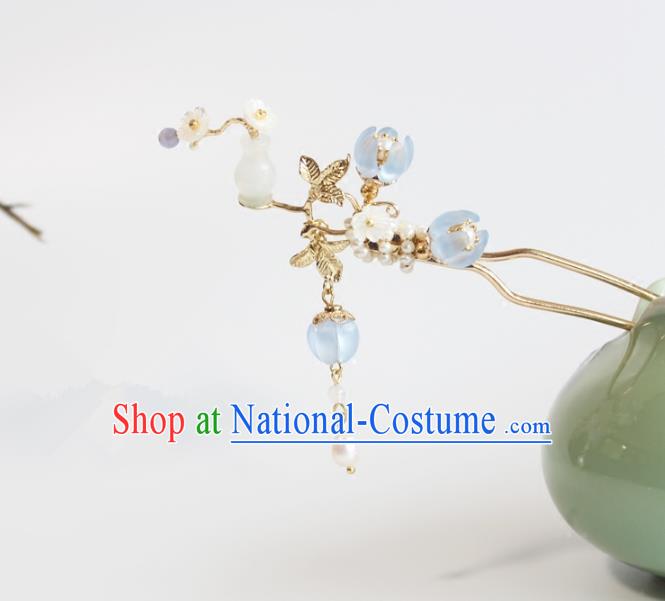 Chinese Ancient Handmade Palace Jade Vase Hair Clip Hair Accessories Hanfu Hairpins for Women