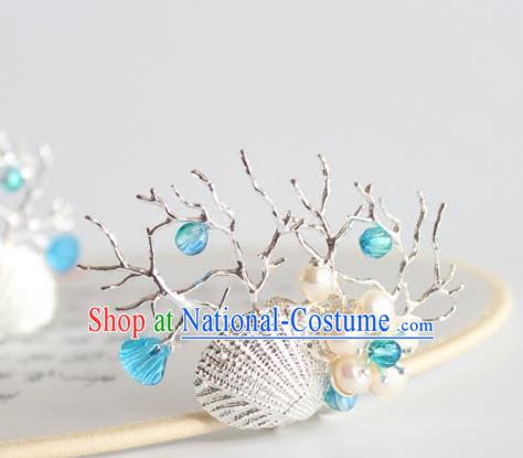 Chinese Ancient Handmade Palace Coral Shell Hair Claw Hair Accessories Hanfu Hairpins for Women