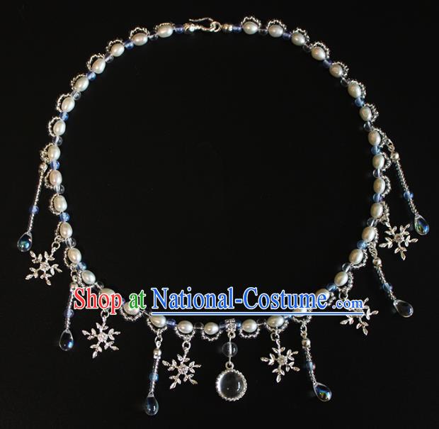 Chinese Ancient Handmade Pearls Necklace Accessories Hanfu Necklet for Women